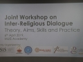 Workshop on Inter-religious Dialogue: Theories, Aims, Skills and Practices